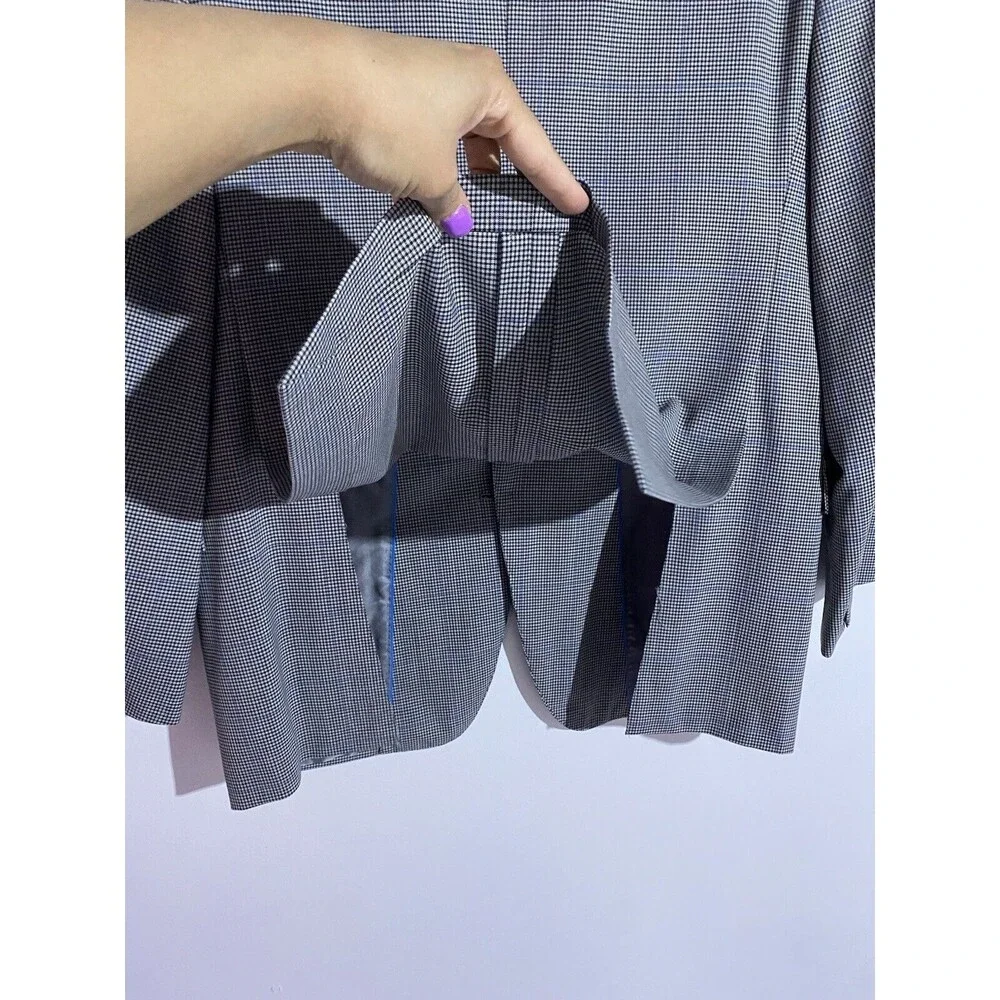 Brooks Brothers Blazer 40R Gray Wool Regent Windowpane Brookscool Sport Coat - Picture 14 of 16
